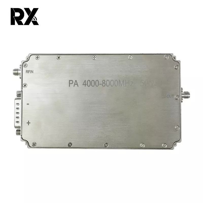 Itin plačiajuostė C juosta 4–8 GHz 50 W galios stiprintuvo RF sistema